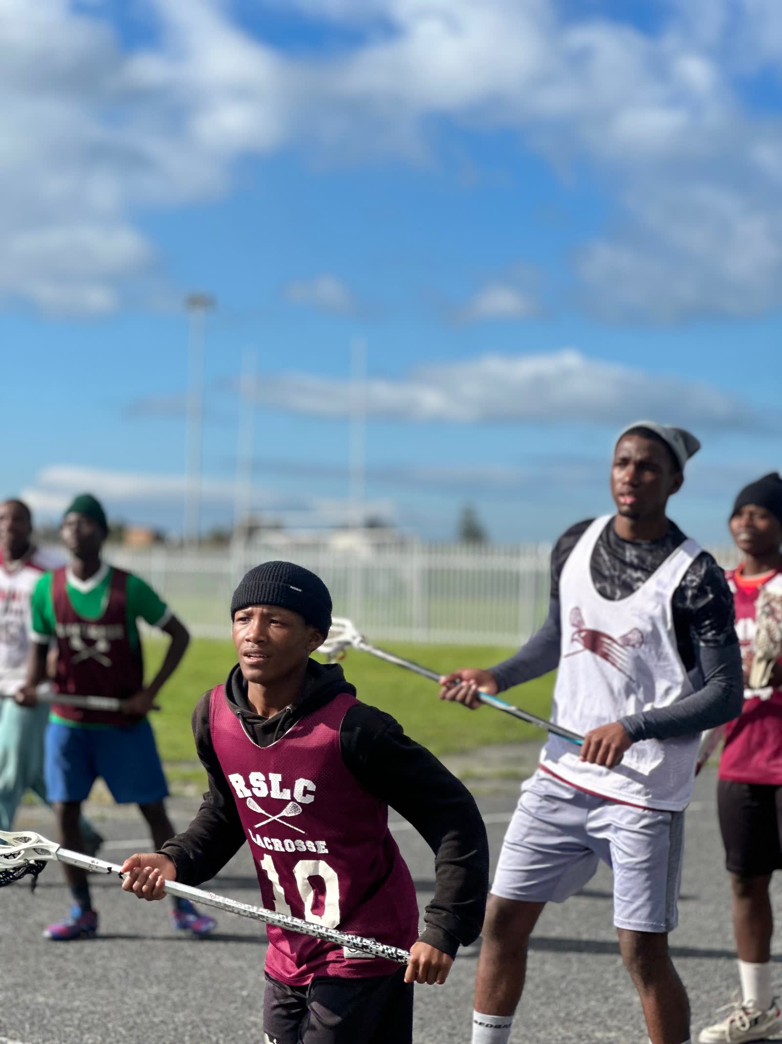 Young players together at practice in Muizenberg